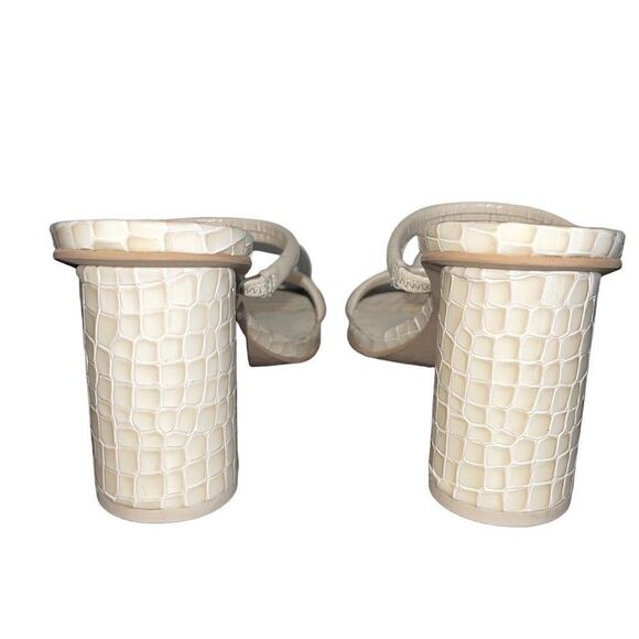 Dolce‎ Vita Noles Croc Double Strap High Heels Block Heel Slip On Ivory Size 9 - Picture 6 of 8